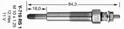 6900 NGK 6900 / Y-719RS1 Свеча накаливания